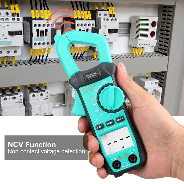 KAEMEASU KM-CM21C Digital Clamp Meter Portable Mini Multimeter for AC Voltage / Current, DC Voltage, NCV Measuring (No Battery) - 4