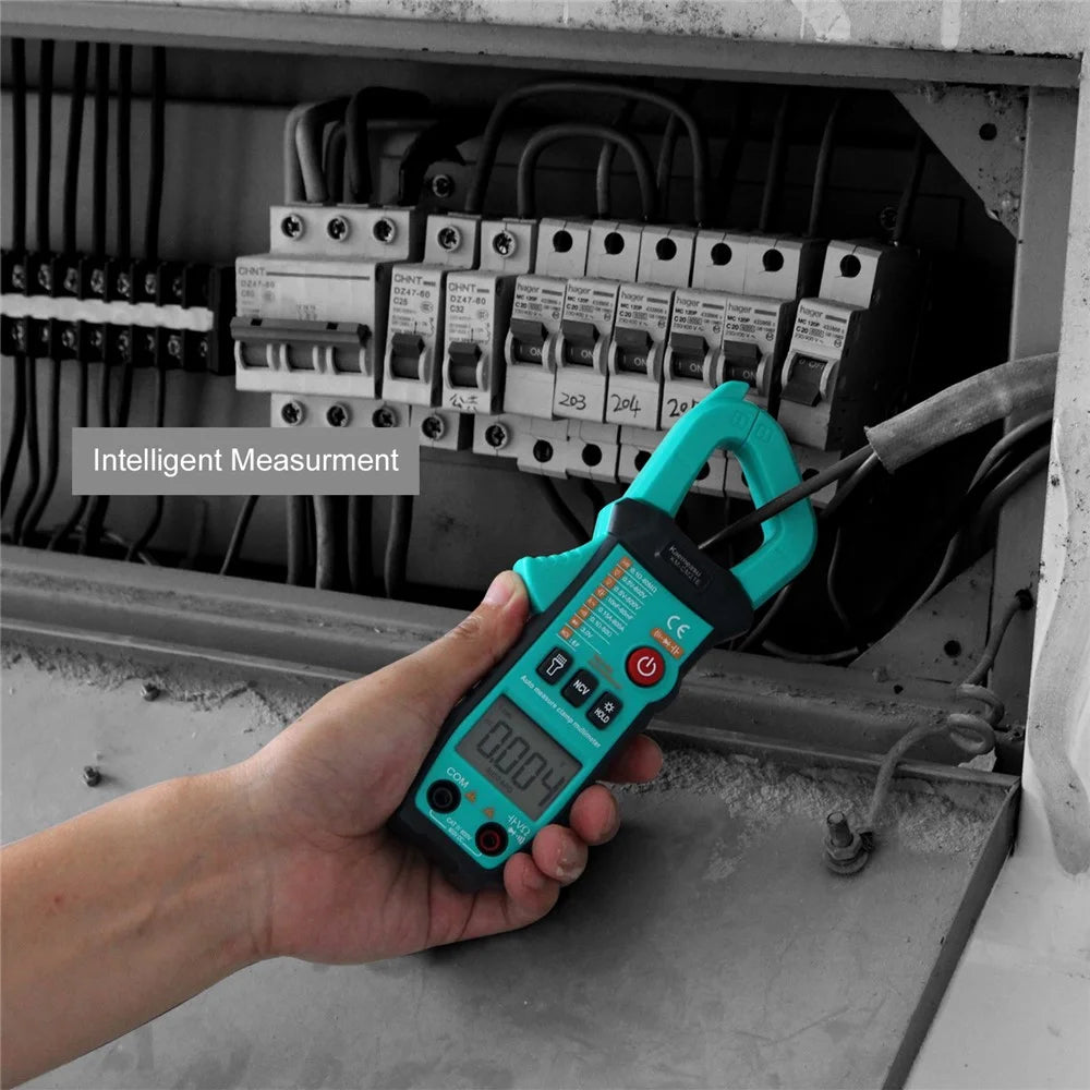 KAEMEASU KM-CM21E Mini Clamp Meter 6000 Counts Smart Multimeter Tester Measures Current Voltage Resistance, No Battery - 6