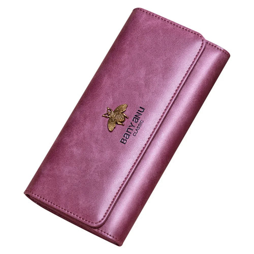 BANYANU BYN-8095 Retro Women Long Wallet Second-layer Cowhide Clutch Purse  - Purple  /  Purple - 1