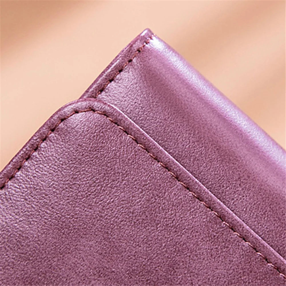 BANYANU BYN-8095 Retro Women Long Wallet Second-layer Cowhide Clutch Purse  - Purple  /  Purple - 3
