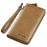 BANYANU N991 Oil Wax Cowhide Men Long Wallet Zipper Large Capacity Wallet - Khaki - 1