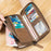 BANYANU N991 Oil Wax Cowhide Men Long Wallet Zipper Large Capacity Wallet - Khaki - 2