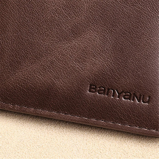 BANYANU N776 Cowhide Men Short Wallet Ultra-thin Card Cash Storage Bag - Retro Cowhide / Coffee - 2
