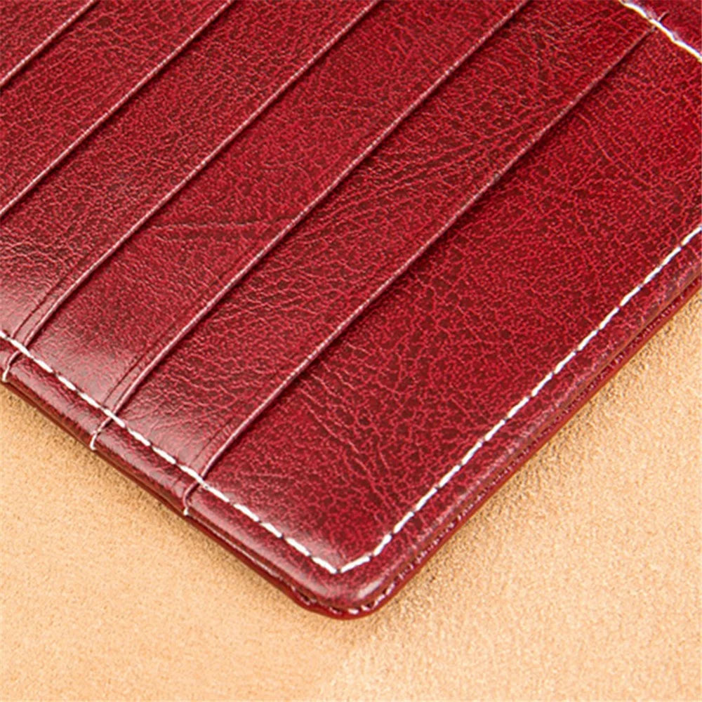 BANYANU BYN-8088 Women Long Wallet Stylish Oil Wax Cowhide Clutch Purse - Wine Red - 5