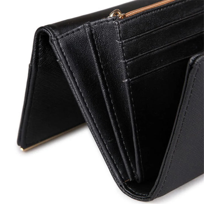 BANYANU BYN-1611 Second-layer Cowhide Women Long Wallet Tri-fold Clutch Purse - Black - 4