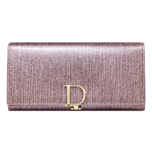 BANYANU BYN-3212 D Buckle Wallet Pearlized Cowhide Leather Women Clutch - Shimmer Pink - 1
