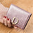 BANYANU BYN-3206 D Buckle Pearlized Cowhide Leather Women Tri-fold Wallet - Shimmer Pink - 4