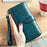 BANYANU BYN-8133 Retro Women Long Wallet Waxed Cowhide Large Capacity Purse - Peacock Blue - 1