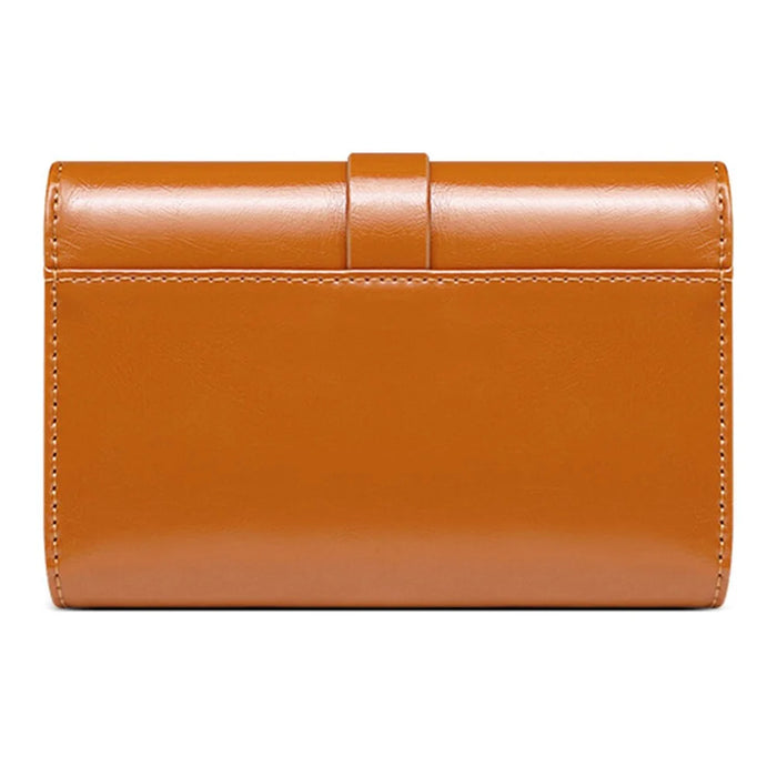 BANYANU BYN-8083 Stylish Women Wallet Pull Strap Oil Wax Cowhide Purse - Brown - 4