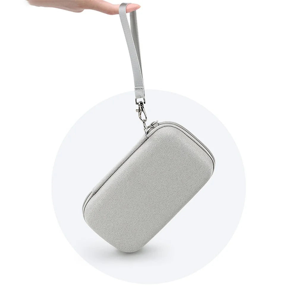 Data Cable Organizer Digital Accessories Storage Bag with Lanyard, Size L - Grey - 3