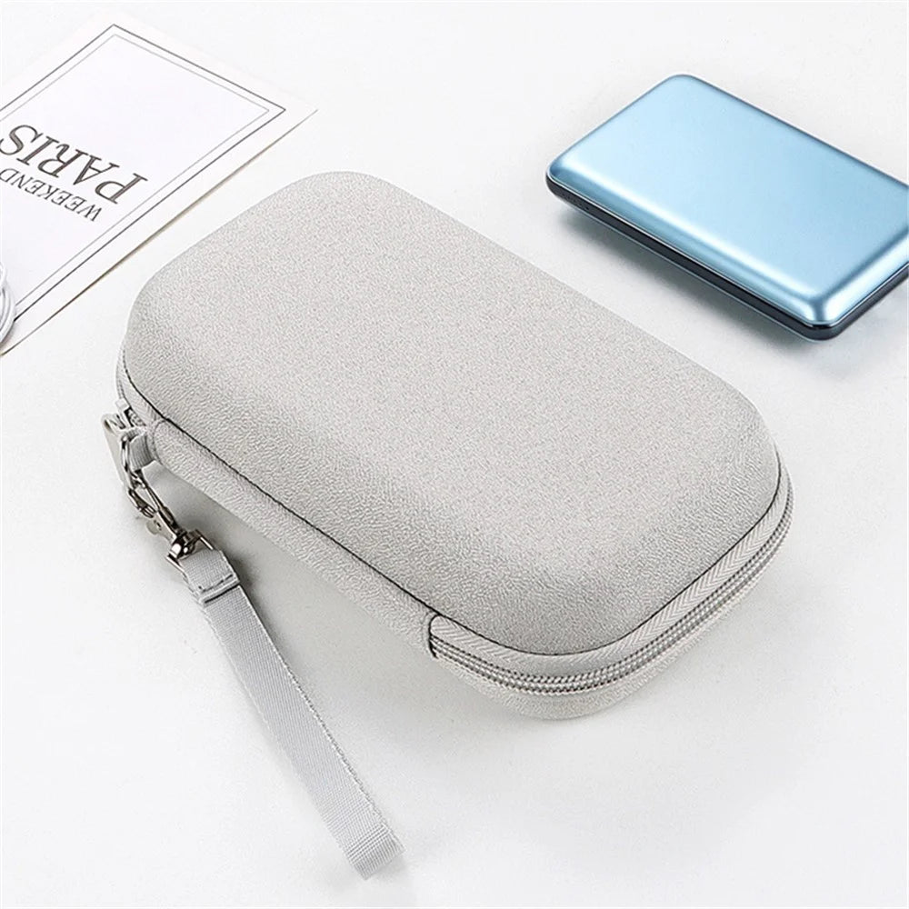 Data Cable Organizer Digital Accessories Storage Bag with Lanyard, Size L - Grey - 5