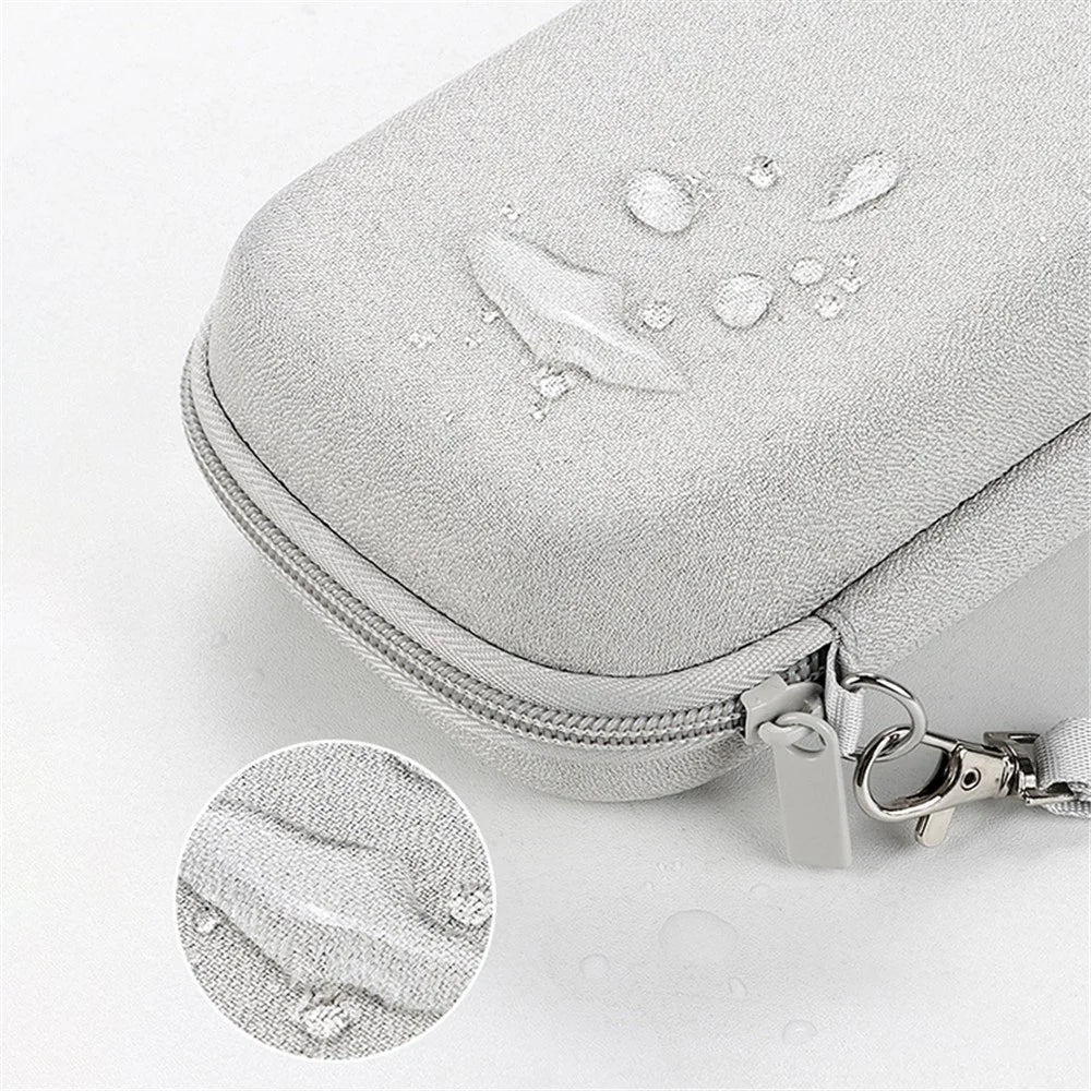 Data Cable Organizer Digital Accessories Storage Bag with Lanyard, Size L - Grey - 6