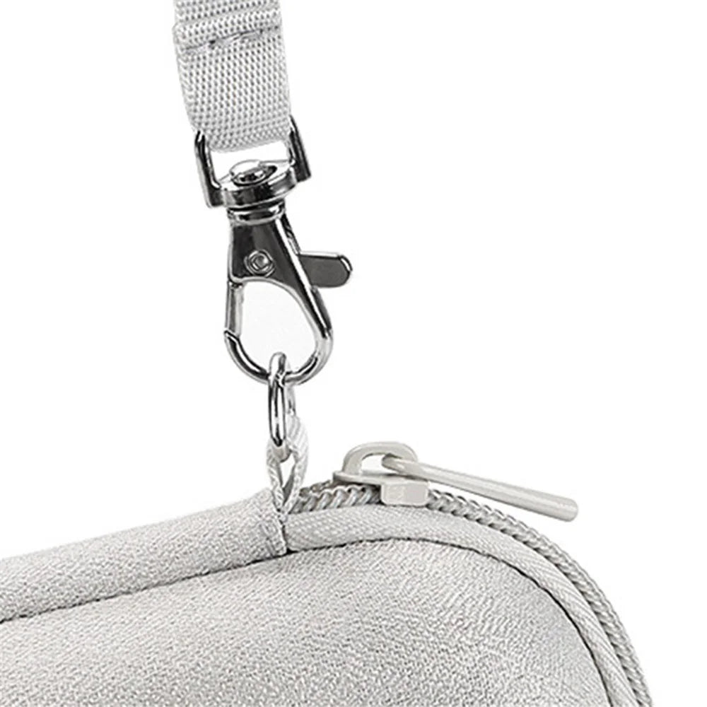 Data Cable Organizer Digital Accessories Storage Bag with Lanyard, Size L - Grey - 7