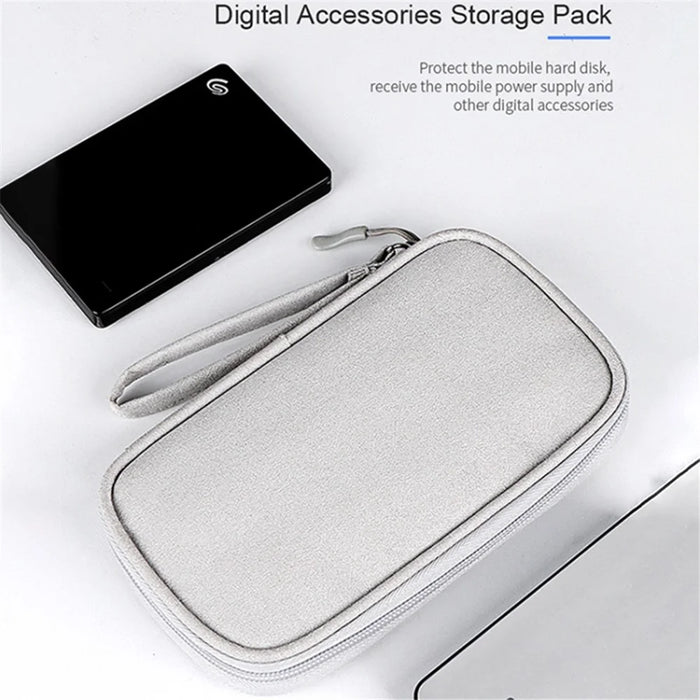 Travel Cable Organizer Waterproof Portable Digital Storage Bag, Size S - Grey - 2