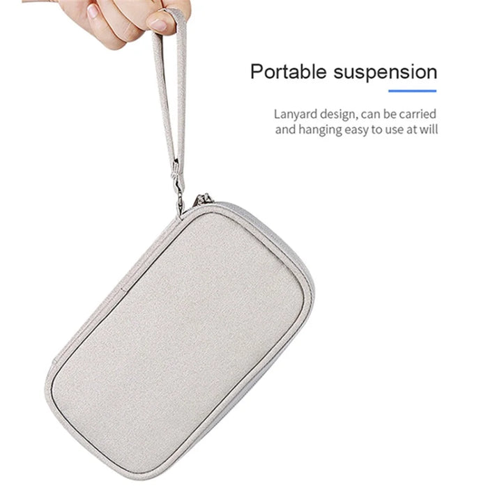 Travel Cable Organizer Waterproof Portable Digital Storage Bag, Size S - Grey - 4