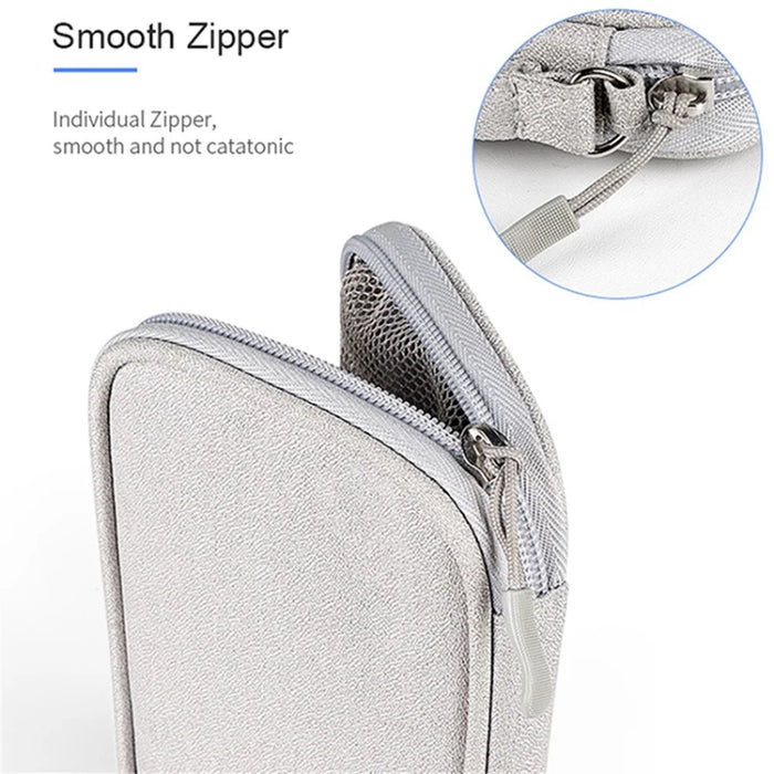 Travel Cable Organizer Waterproof Portable Digital Storage Bag, Size S - Grey - 5
