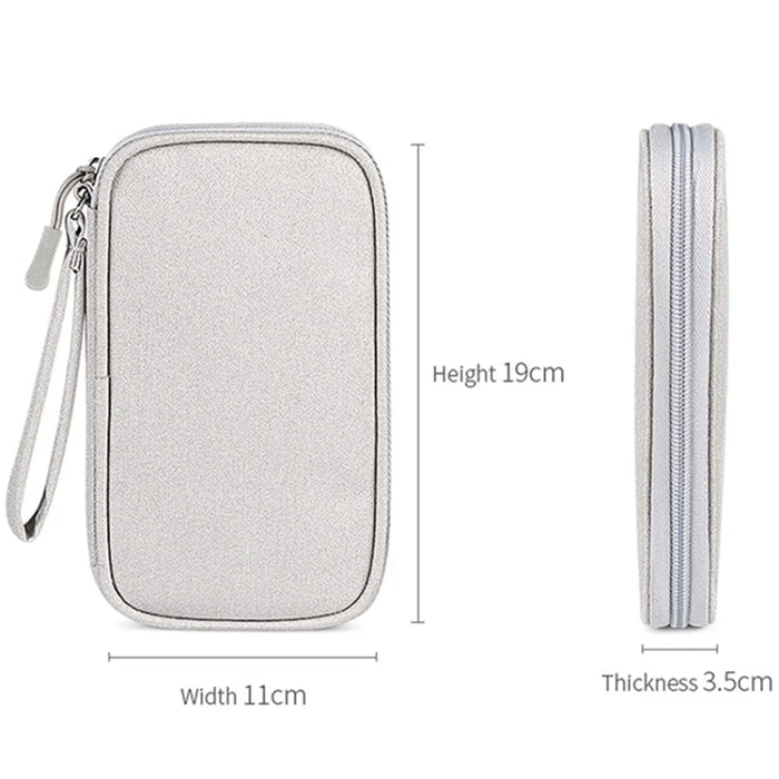 Travel Cable Organizer Waterproof Portable Digital Storage Bag, Size S - Grey - 7