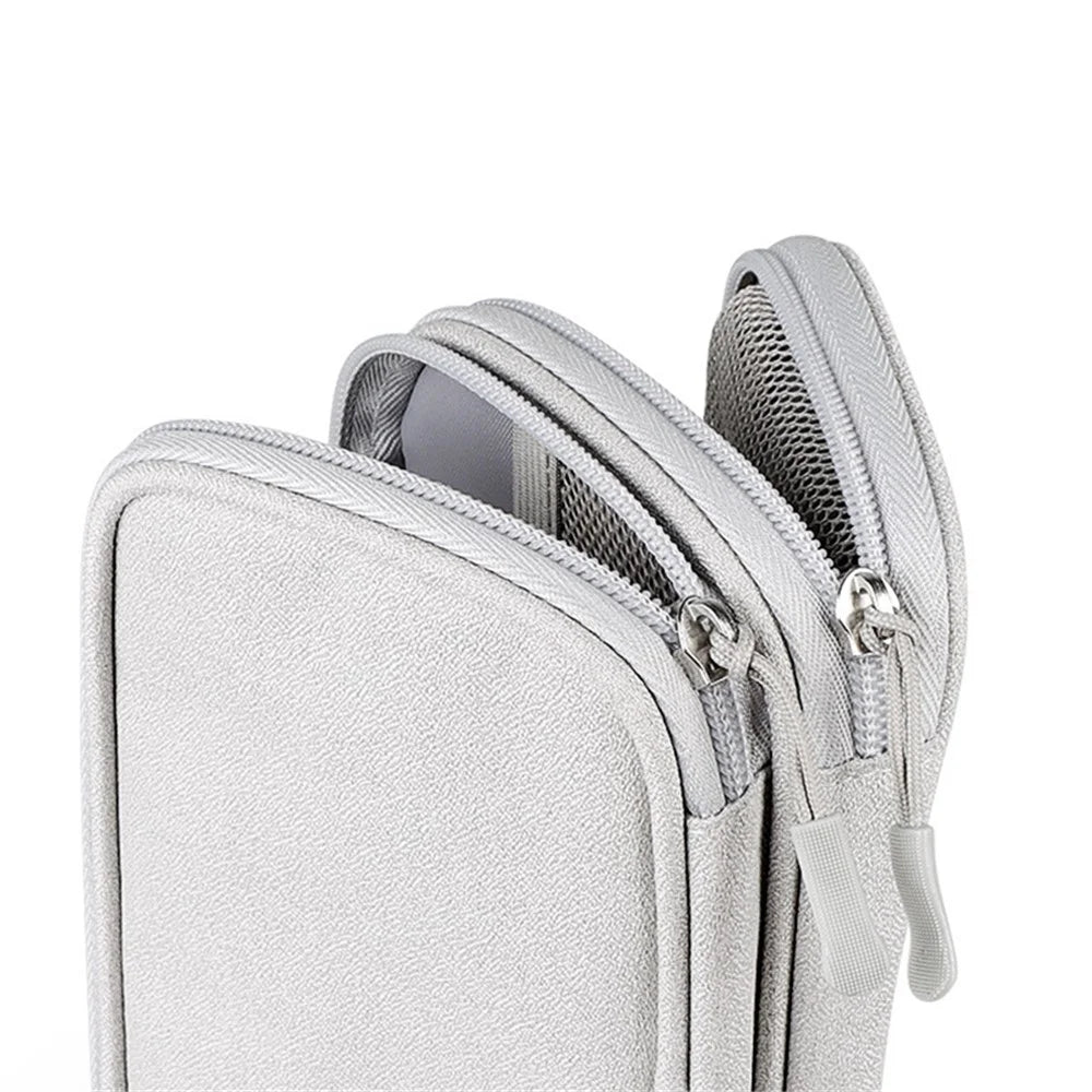 Size L (21x12.5x6cm) Electronics Organizer Bag Multi-Layer Storage Bag for Cable Charger Adapter - Grey - 6