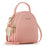 FOREVER YOUNG PL931-8 Women PU Leather Backpack Casual Small Dual Shoulder Bag - Pink - 1