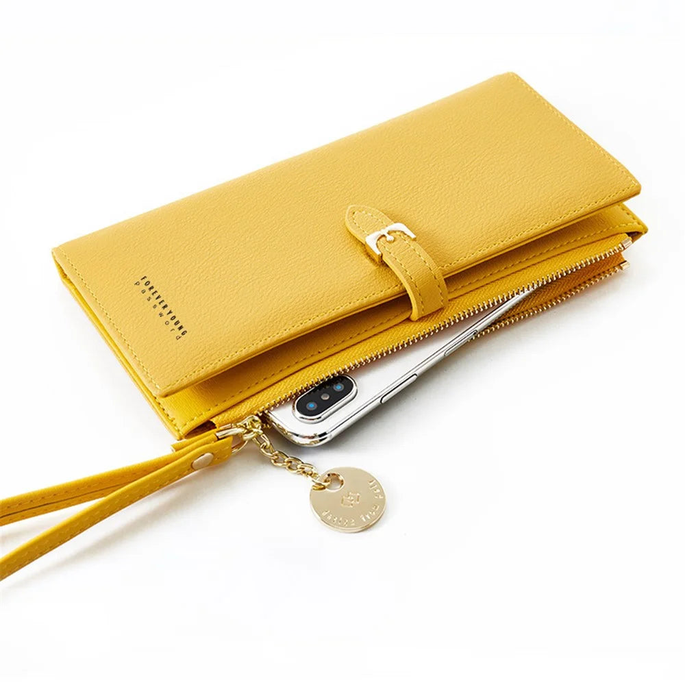 FOREVER YOUNG PL821-4-1 Stylish Women Long Wallet PU Leather Clutch Bag - Pink - 5