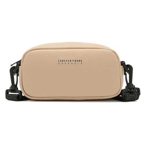 FOREVER YOUNG PL827-92 Stylish Casual PU Leather Women Crossbody Bag - Apricot - 1