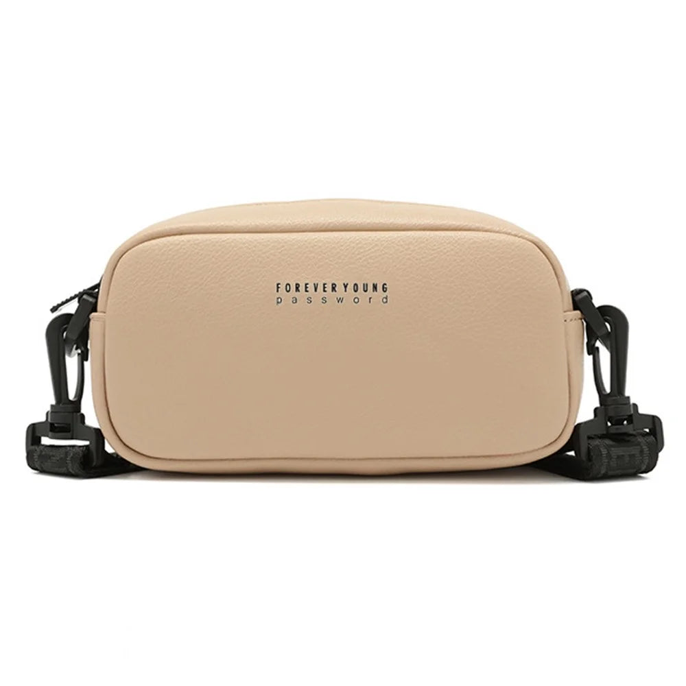 FOREVER YOUNG PL827-92 Stylish Casual PU Leather Women Crossbody Bag - Apricot - 1