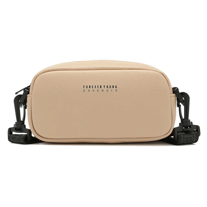 FOREVER YOUNG PL827-92 Stylish Casual PU Leather Women Crossbody Bag - Apricot - 1