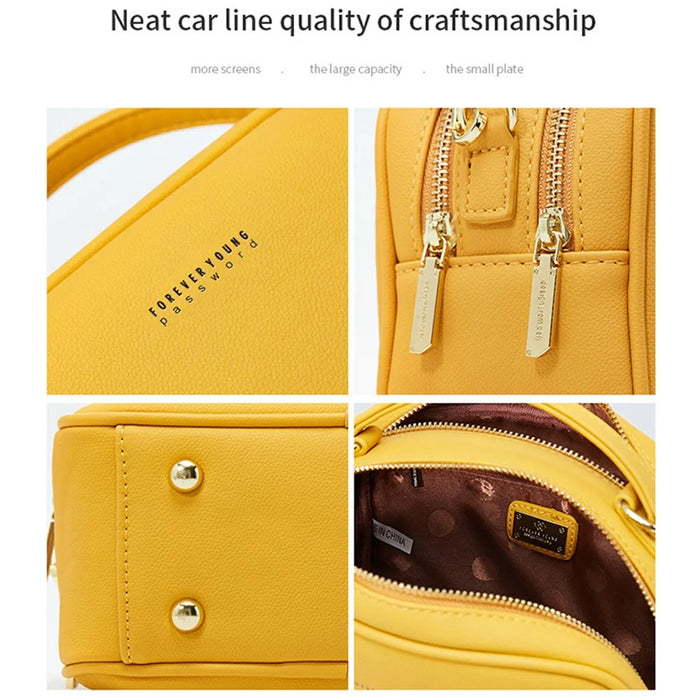 FOREVER YOUNG PL914-11 Solid Color PU Leather Women Crossbody Bag - Baby Blue - 2