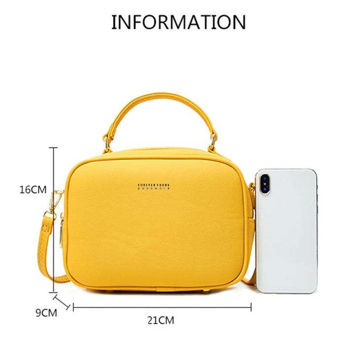 FOREVER YOUNG PL914-11 Solid Color PU Leather Women Crossbody Bag - Baby Blue - 5