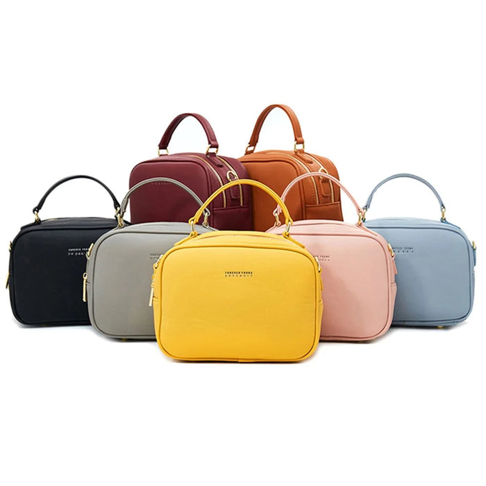 FOREVER YOUNG PL914-11 Solid Color PU Leather Women Crossbody Bag - Baby Blue - 6