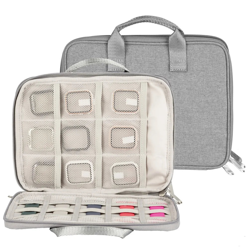 Watch Band Storage Case Holder Dual Layer Watch Band Organizer Bag Carrying Case - Grey - 1