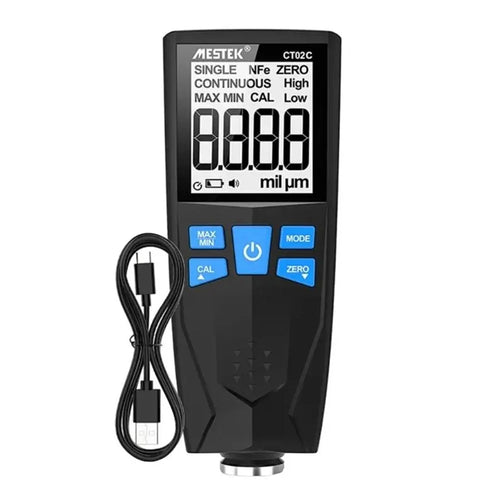 MESTEK CT02C 0-1500um Car Paint Coating Thickness Gauge USB Rechargeable Fe / Nfe Thickness Meter - 1