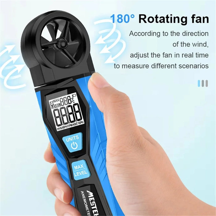 MESTEK AM10 Digital Anemometer Unit Switch Wind Speed Gauge Tester Meter - 5