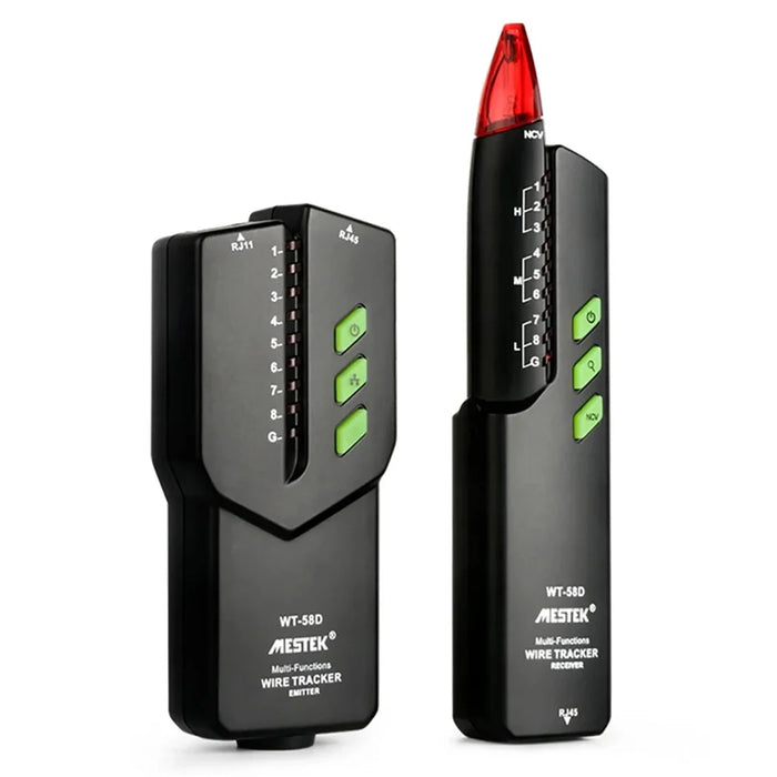 MESTEK WT58D Multifunction RJ45 RJ11 Network Cable Tester Electric Wire Line Finder Tracker - 1