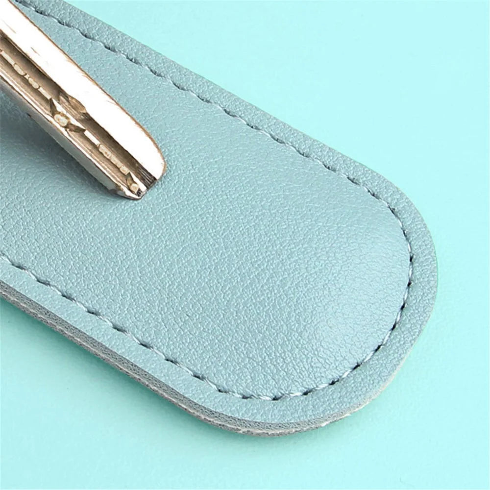 PU Leather U-disk Memory Card Storage Bag Anti-lost Protective Cover with Keyring - Light Blue - 6