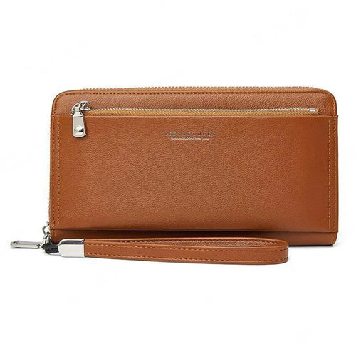 PIERRE LOUES PL815-25 Women Long Wallet PU Leather Phone Storage Clutch Bag - Brown - 1