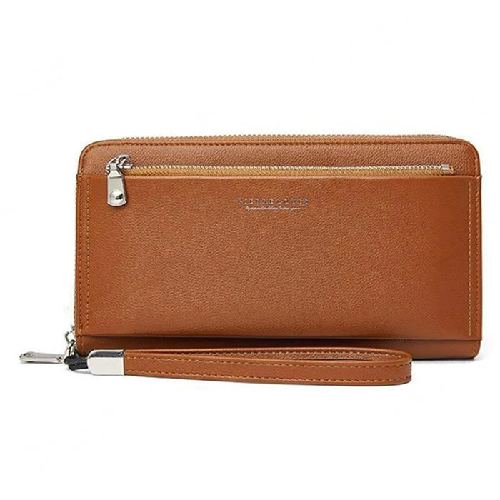 PIERRE LOUES PL815-25 Women Long Wallet PU Leather Phone Storage Clutch Bag - Brown - 4
