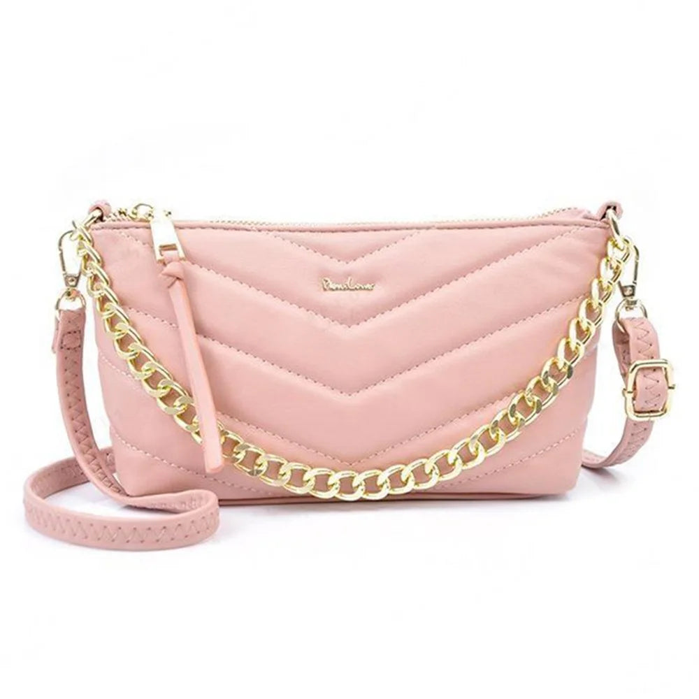 PIERRE LOUES PL782-3 Stylish Under Arm Bag PU Leather Women Crossbody Bag - Pink - 1