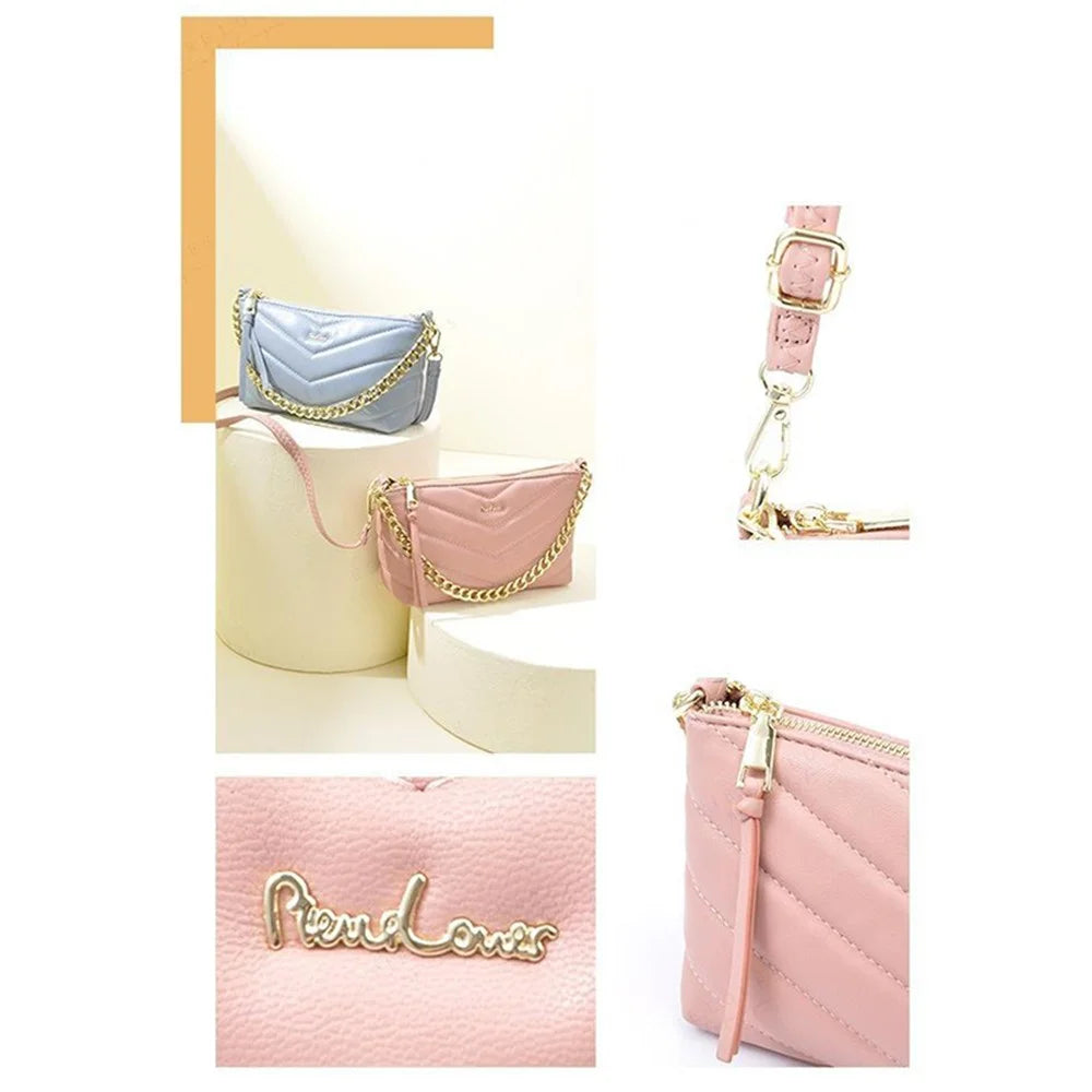 PIERRE LOUES PL782-3 Stylish Under Arm Bag PU Leather Women Crossbody Bag - Pink - 2