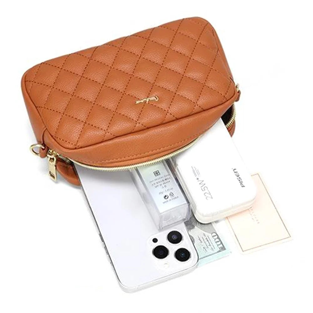 PIERRE LOUES PL614-68 Rhombus Design PU Leather Women Single Shoulder Crossbody Bag - Yellow - 3