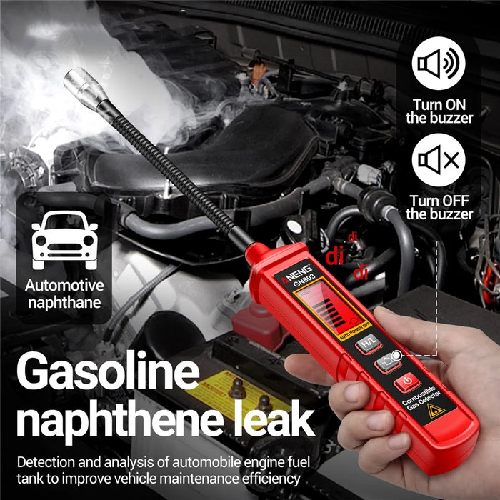 ANENG GN803 Combustible Gas Detector with Indicator Screen, Flexible Hose Methane Tester - 6
