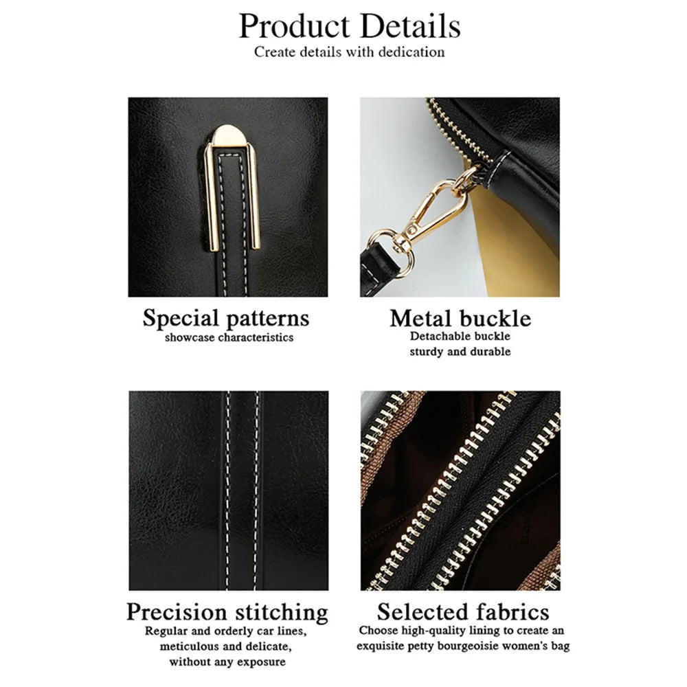 BAELLERRY N8923 Waxy PU Leather Women Dual Layer Vertical Mini Crossbody Bag - Black - 4