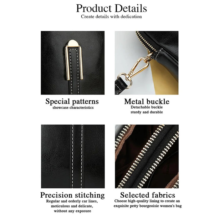 BAELLERRY N8923 Waxy PU Leather Women Dual Layer Vertical Mini Crossbody Bag - Black - 4