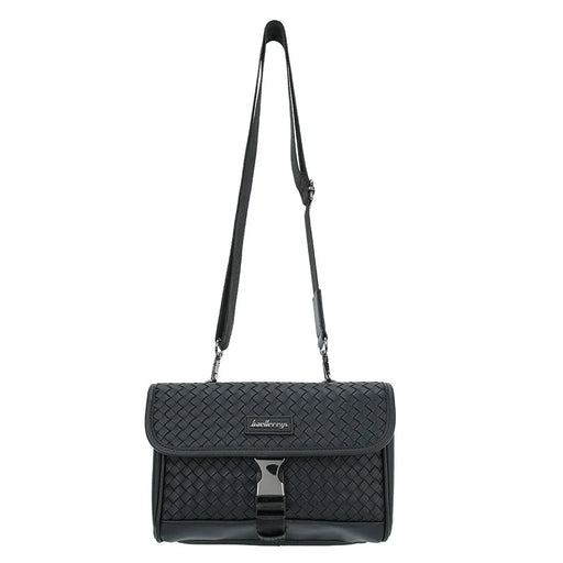 BAELLERRY N8926 Business Men Shoulder Bag Woven PU Leather Crossbody Bag - 1