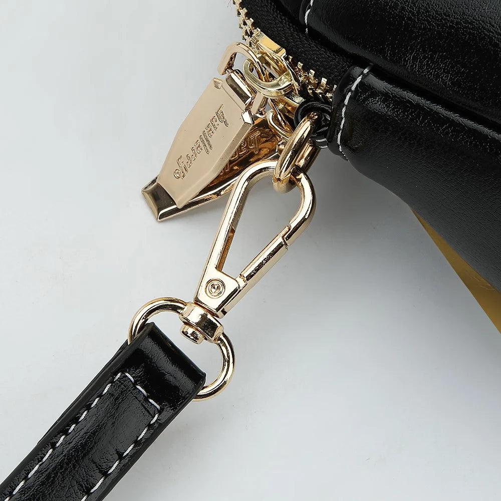 BAELLERRY N8924 Women Dual Layer Shoulder Bag PU Leather Small Crossbody Bag - Black - 7