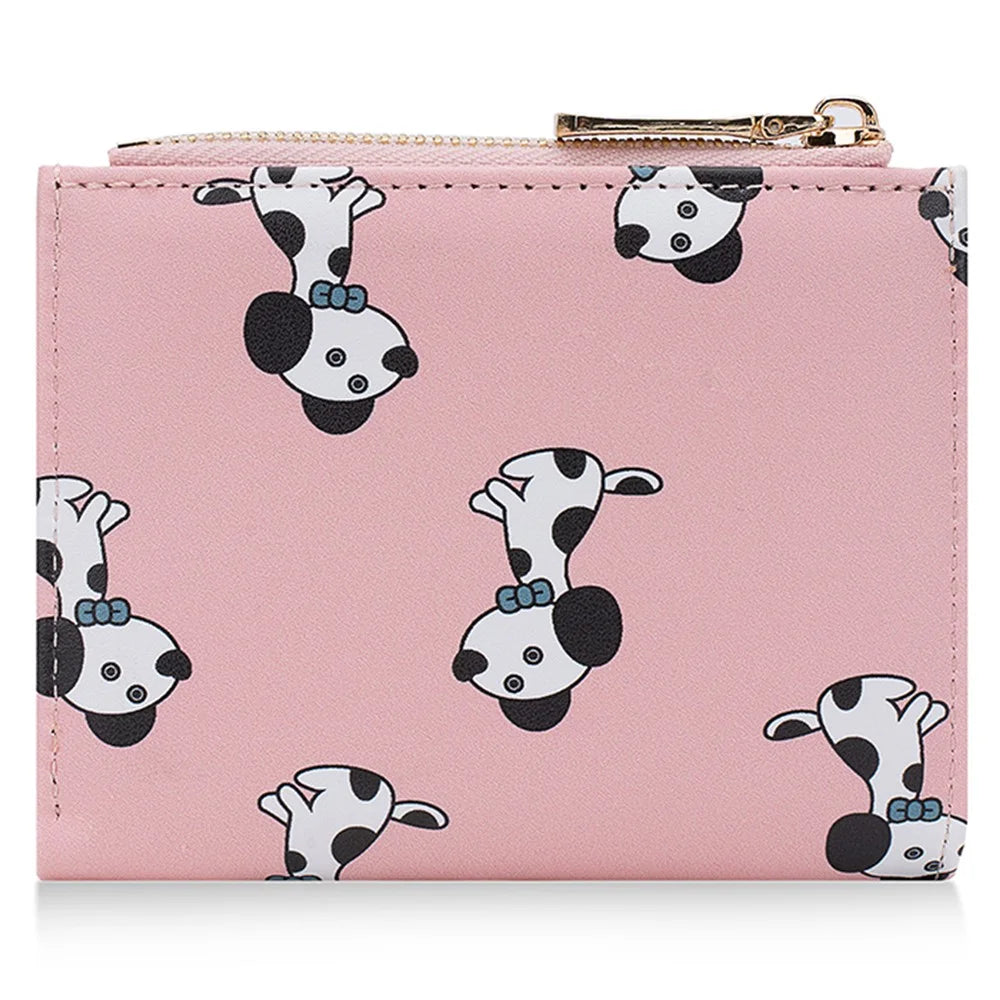 BAELLERRY N8328 Cartoon Dog Pattern Women PU Leather Zipper Pocket Short Wallet - Pink - 3
