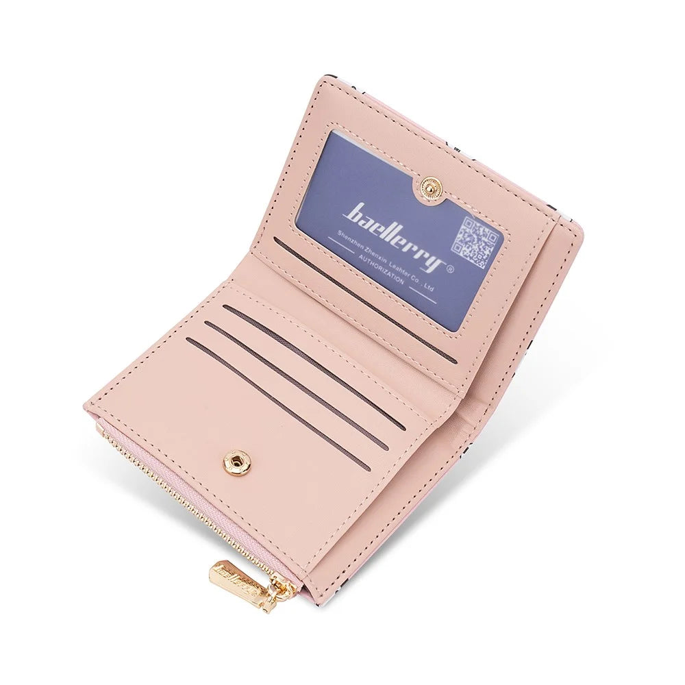BAELLERRY N8328 Cartoon Dog Pattern Women PU Leather Zipper Pocket Short Wallet - Pink - 5