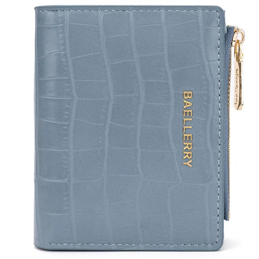 BAELLERRY N8325 Women Stone Texture PU Leather Zipper Pocket Short Wallet - Baby Blue - 2