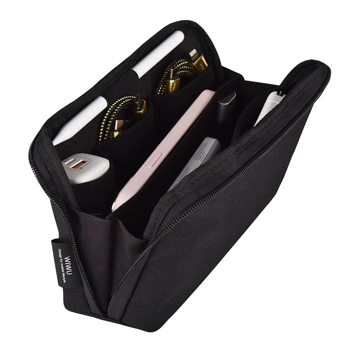 WIWU Alpha Waterproof Polyester Storage Bag Pouch for Pen. Cell Phone, Cable, Wall Charger - 2