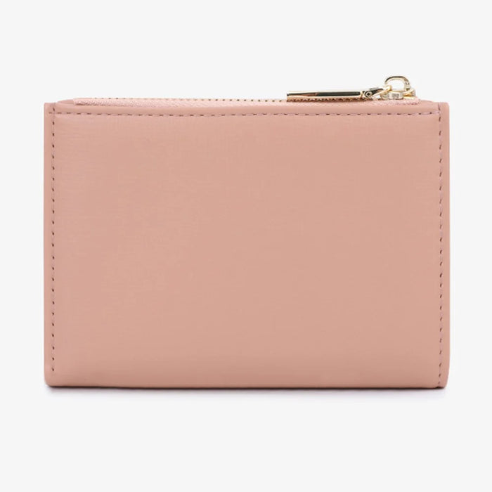 TAILIAN T2602-340 Women PU Leather Bi-fold Short Wallet Zipper Coin Purse - Deep Pink - 4